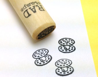 Sewing Bobbin mini Rubber Stamp