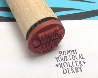 Support Your Local Roller Derby Rubber Stamp