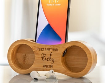 Phone Amplifier - Phone Amplifier Speaker - Wood Amplifier Stand - Bamboo Amplifier - Tech Gift - Phone Speaker - Wood Speaker Stand - LC828