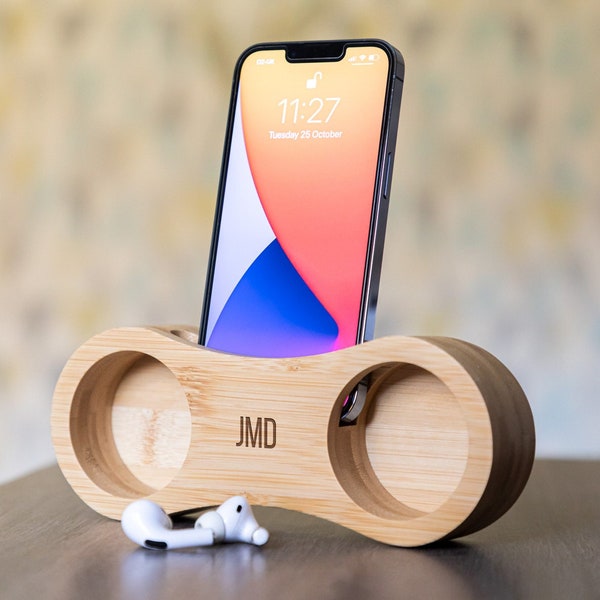 Phone Amplifier - Phone Amplifier Speaker - Wood Amplifier Stand - Bamboo Amplifier - Tech Gift - Phone Speaker - Wood Speaker Stand - LC832