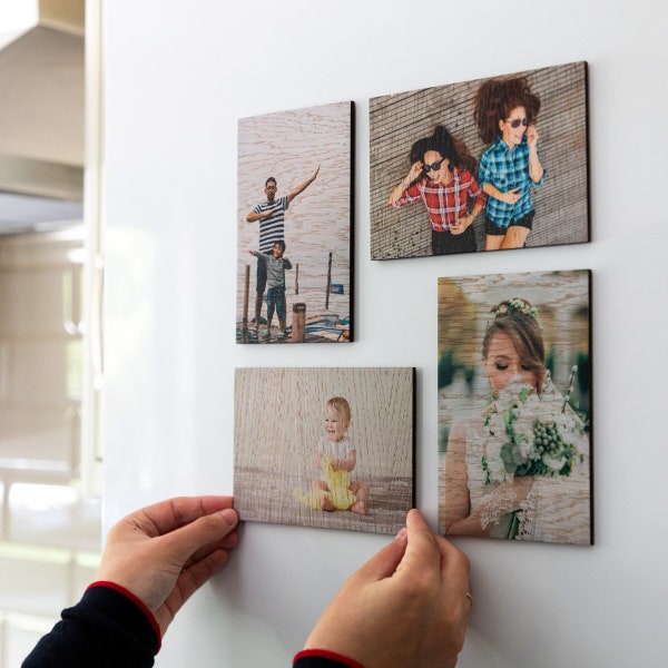 Photo Magnet Custom - Personalised Photo Magnets - Photo Gifts - Photo Prints - Photo Printed on Wood - Wood Magnets - Fridge Magnet - UV239