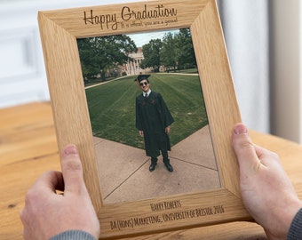 Graduation Photo Frame - Personalized Graduation Frame - Graduation Gift - Oak Picture Frame - Photo Frame - Gift For Him Her - LC191