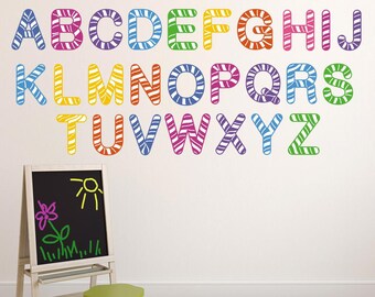 Autocollant Mural Alphabet Etsy