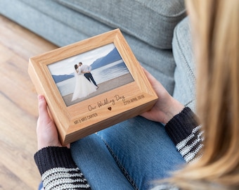 Photo Keepsake Box - Personalised Wedding Day Keepsake Box - Wedding Gifts For Couple - Picture Frame Photo Frame - Gift For Couple - LC588