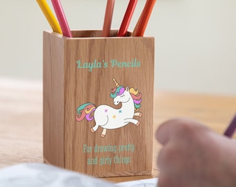 Personalised Safari Animals Kids Children/'s Pen Pencil Pot Case Holder