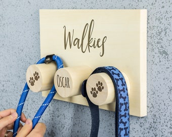 Gift For Dog Lovers LC645 Personalised Dog Lead Hook Walkies Personalised Hooks Dog Lead Holder Gifts For Pets