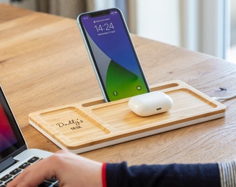 Desk Tidy Wireless Charger - Desk Tidy - Phone Wireless Charging Pad - Wireless Charging Station - Tech Desk Tidy With Phone Holder - LC730