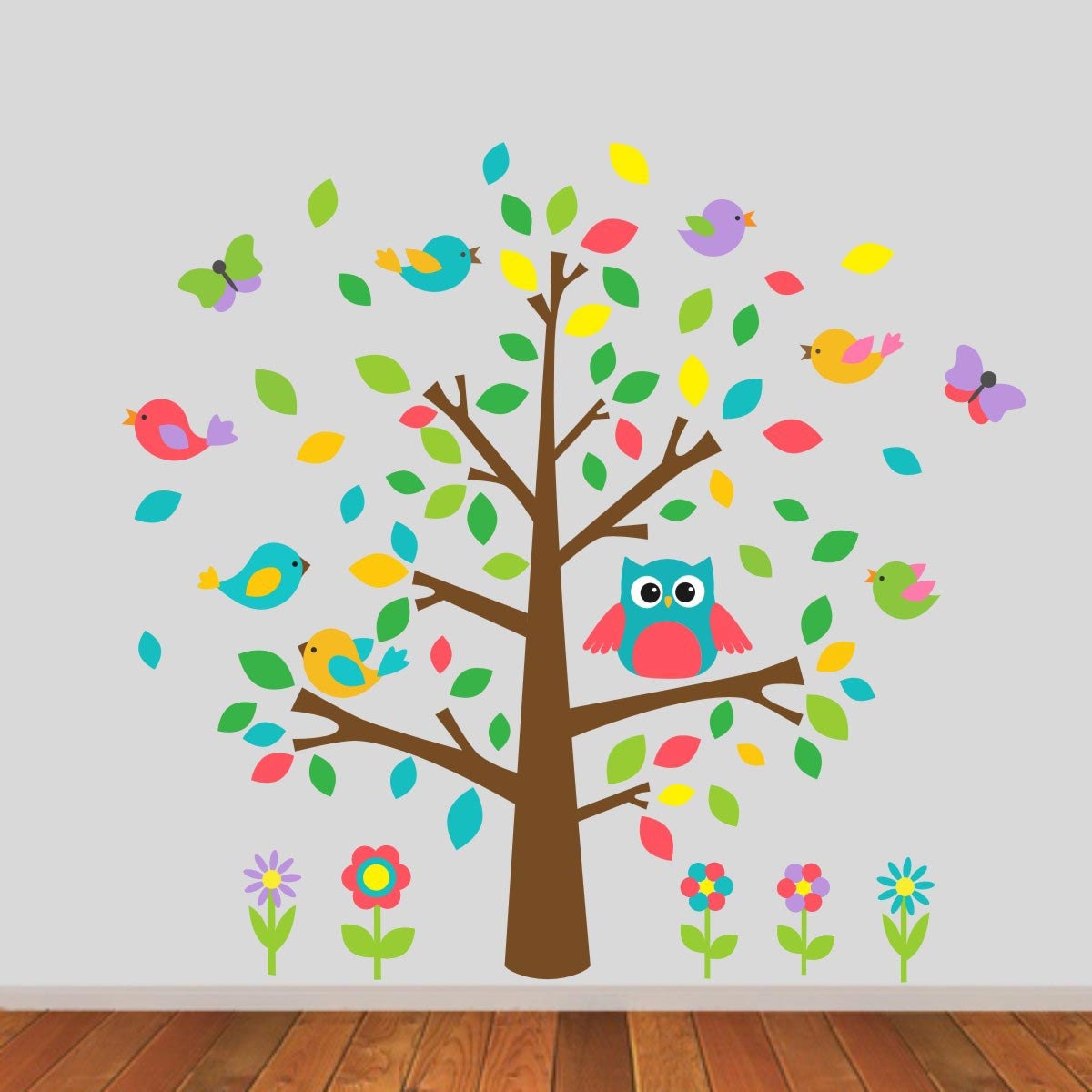 Tree Wall Stickers for Nursery With Owls Birds Butterflies Etsy UK