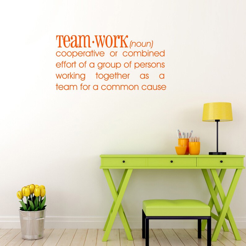 Quote Wall Decal Teamwork Definition Office Wall Sticker | Etsy
