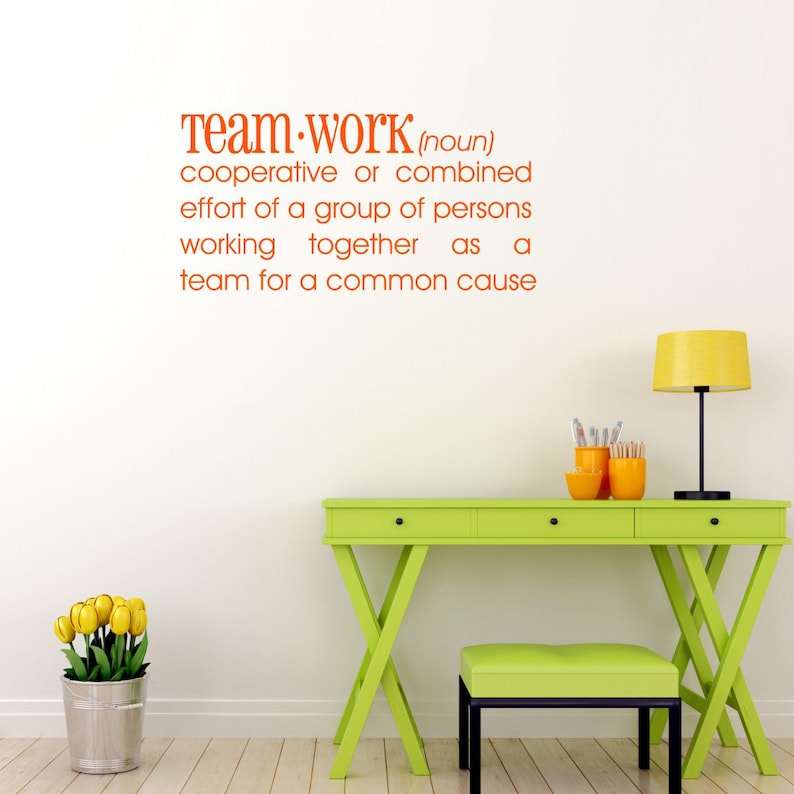 Quote Wall Decal Teamwork Definition Office Wall Sticker Etsy