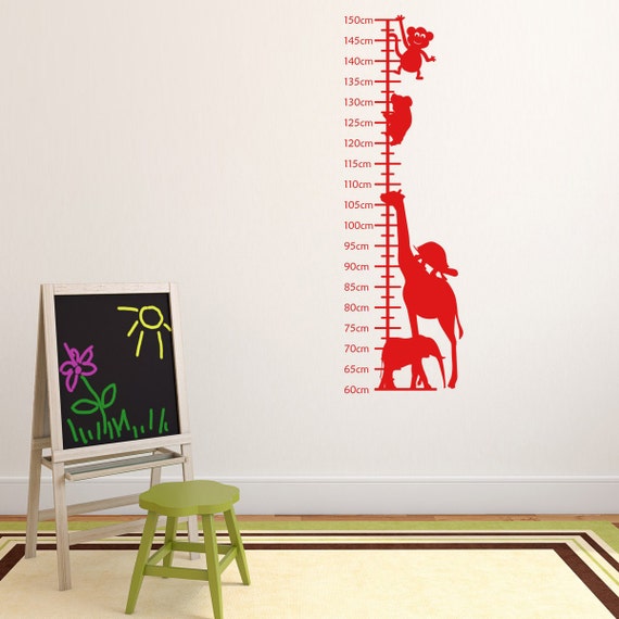 Animal Height Chart Wall Sticker