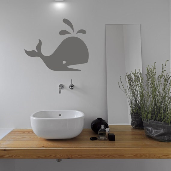 kids bathroom whale wall sticker sea wall stickers whale | etsy