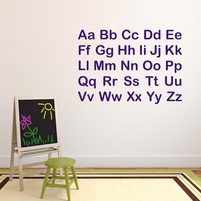 Alphabet Letters Wall Stickers Alphabet Wall Decals Letter Etsy