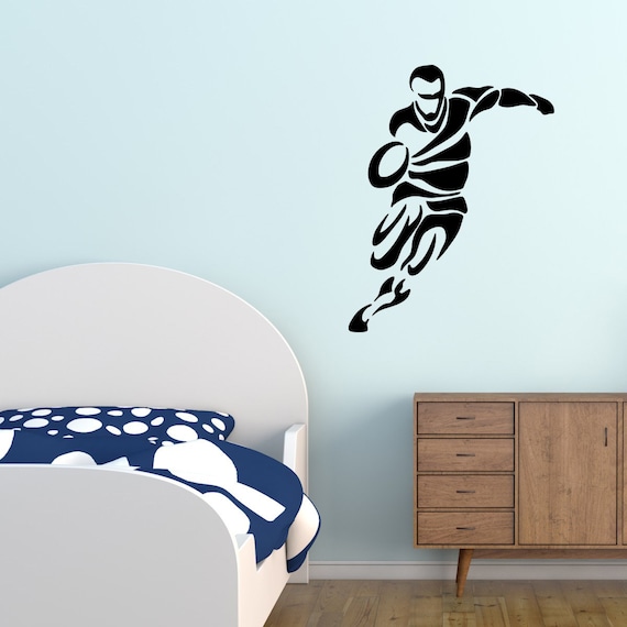 personalized ball rugby wall sticker playroom bedroom