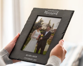 Wedding Photo Frame - The One Where We Got Married - Wedding Gifts For Couple - Personalised Wedding Photo Frame - Slate Frame - LC929