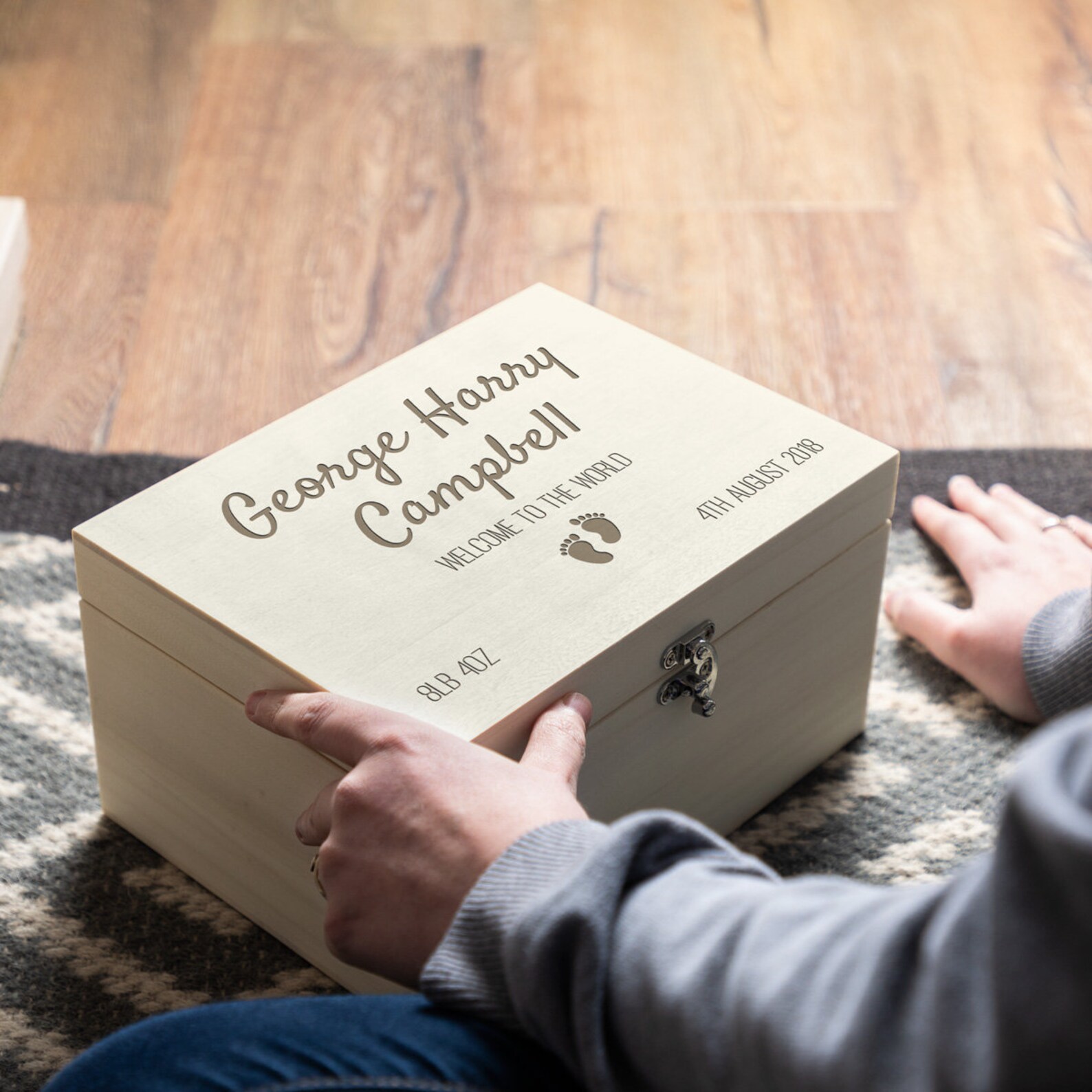 New Baby Keepsake Box to the World Personalised Etsy