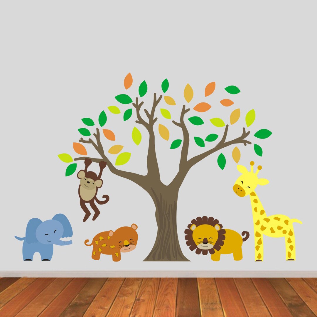 Jungle Wall Stickers Tree Wall Stickers Jungle Animal Wall Decals