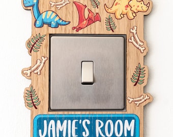 Light Switch Surround - Light Switch Cover Kids - Dinosaur Decor - Dinosaur Theme - Nursery Decor - Light Switch Surround Single - UV704