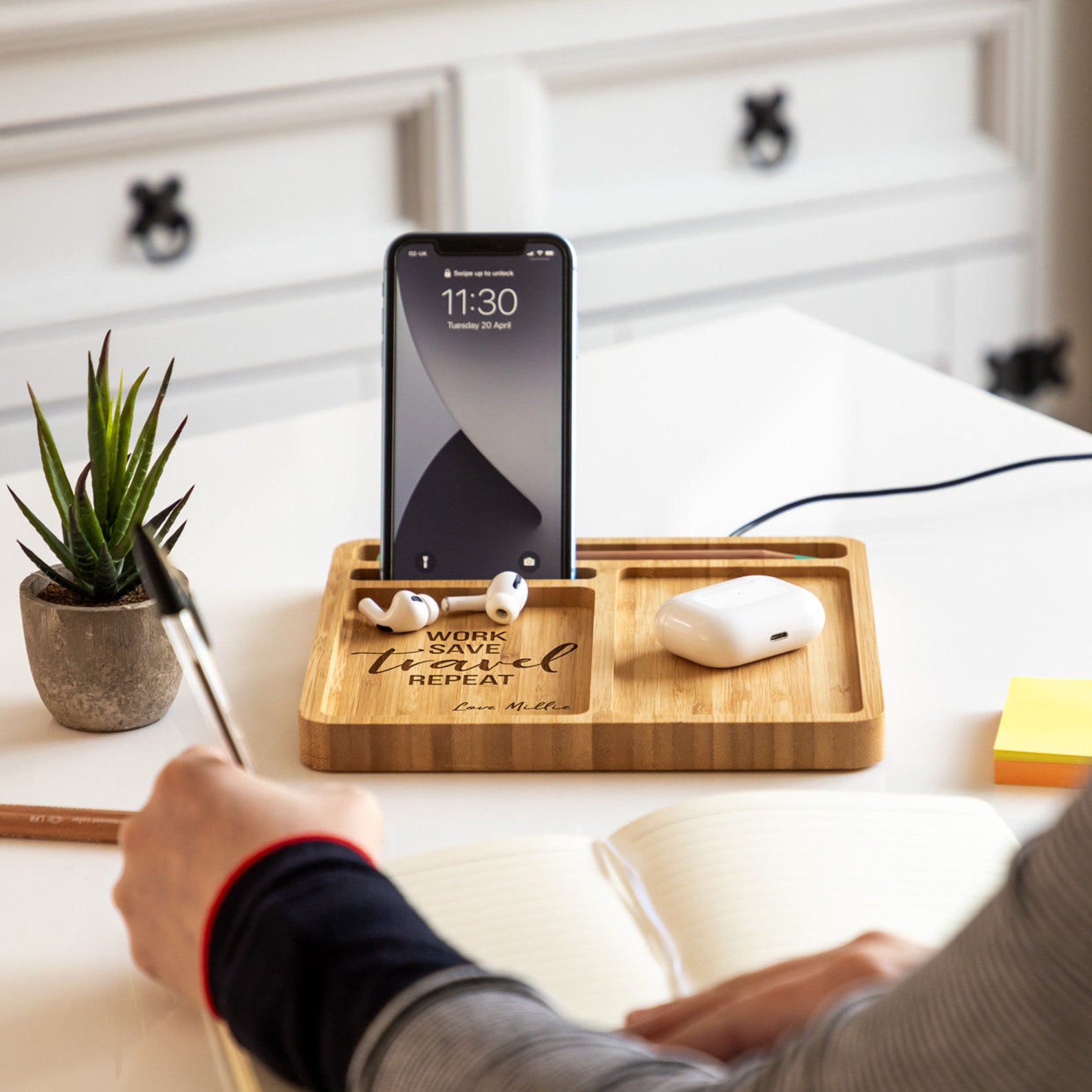 Desk Tidy Wireless Charger Travel Repeat Phone Wireless Etsy