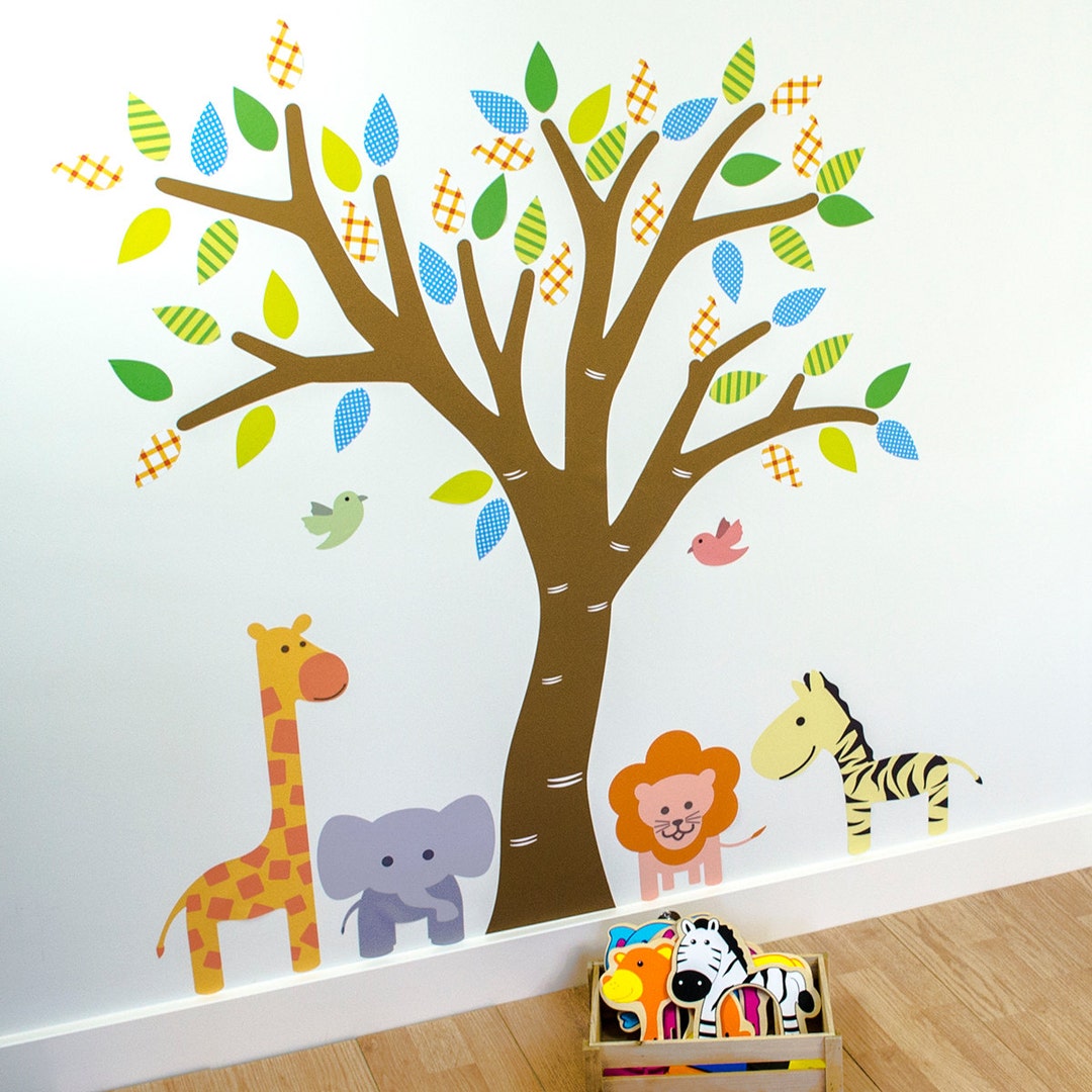 Jungle Wall Stickers Tree Wall Stickers Jungle Nursery Etsy Ireland