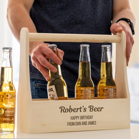 Beer Holder Personalised Beer Holder Beer Carrier Beer Bottle Holder Beer  Caddy Gift for Dads Grandads Beer Gifts LC692 