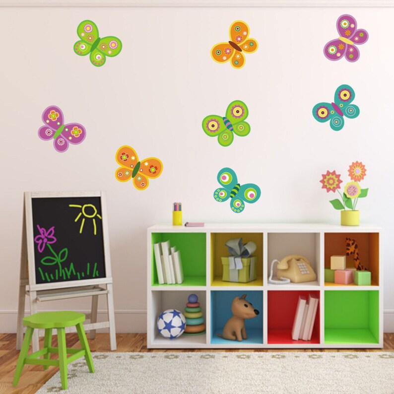 Girls Butterfly Wall Stickers Butterfly Wall Decals Girls Etsy