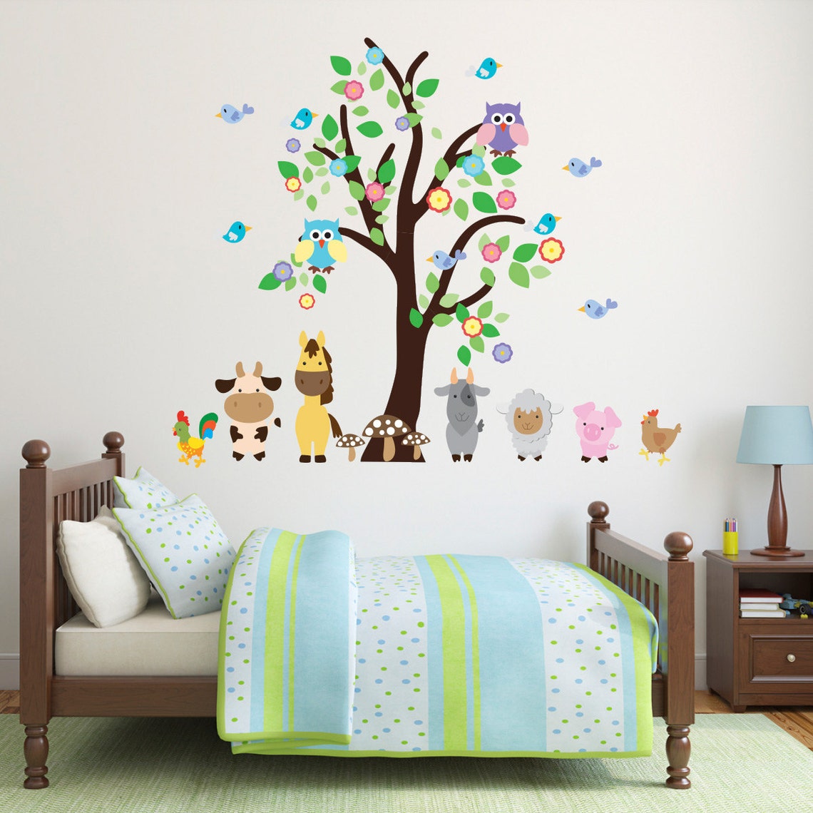 Tree Wall Stickers for Nursery Farm Animal Wall Decals Farm Etsy UK