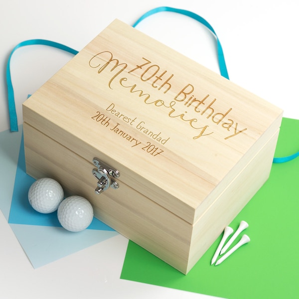 70th Birthday Gift, 70th Birthday Memories Keepsake Box - Personalised Memory Box - Milestone Birthday Gift - Gift For Dad Mum - LC151