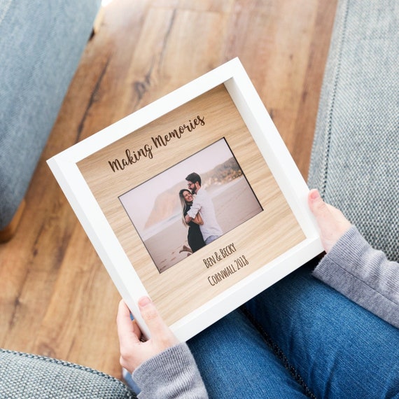 Photo Frame Making Memories Gifts Personalised Picture Wood Holder Gift For Couple Lc534