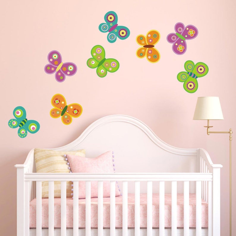 Girls Butterfly Wall Stickers Butterfly Wall Decals Girls Etsy