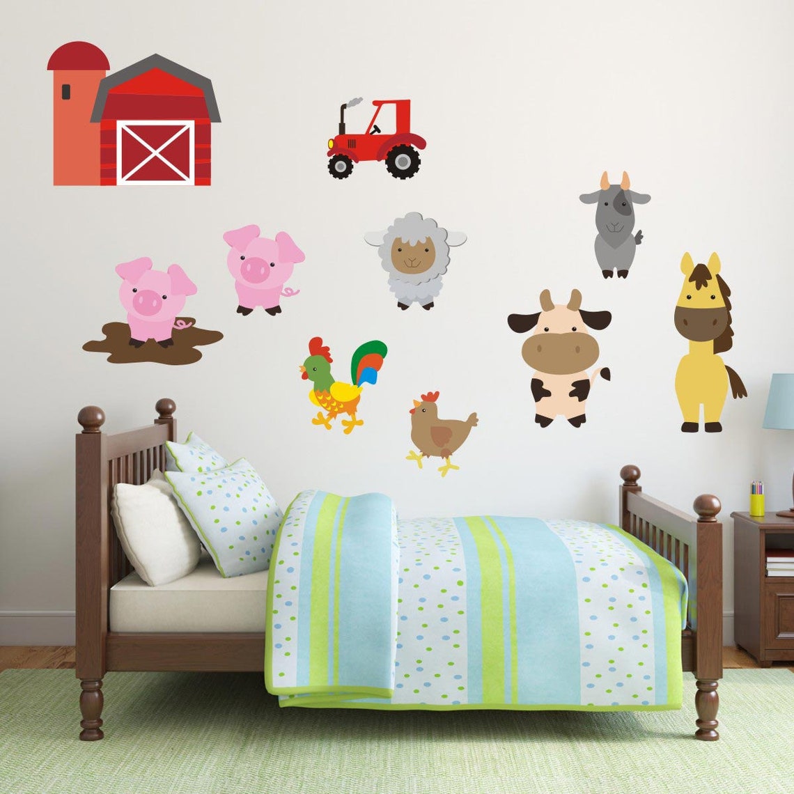 Farm Animals Wall Stickers Farmyard Wall Decals Farm Nursery Etsy