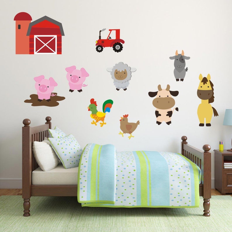 Farm Animals Wall Stickers Farmyard Wall Decals Farm Nursery Etsy