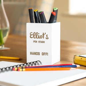 Pen Holder Pen Stash Personalised Wooden Pen Pot Teacher Gifts Desk Tidy Pencil Pot Pencil Holder Gift For Teacher LC435 image 1