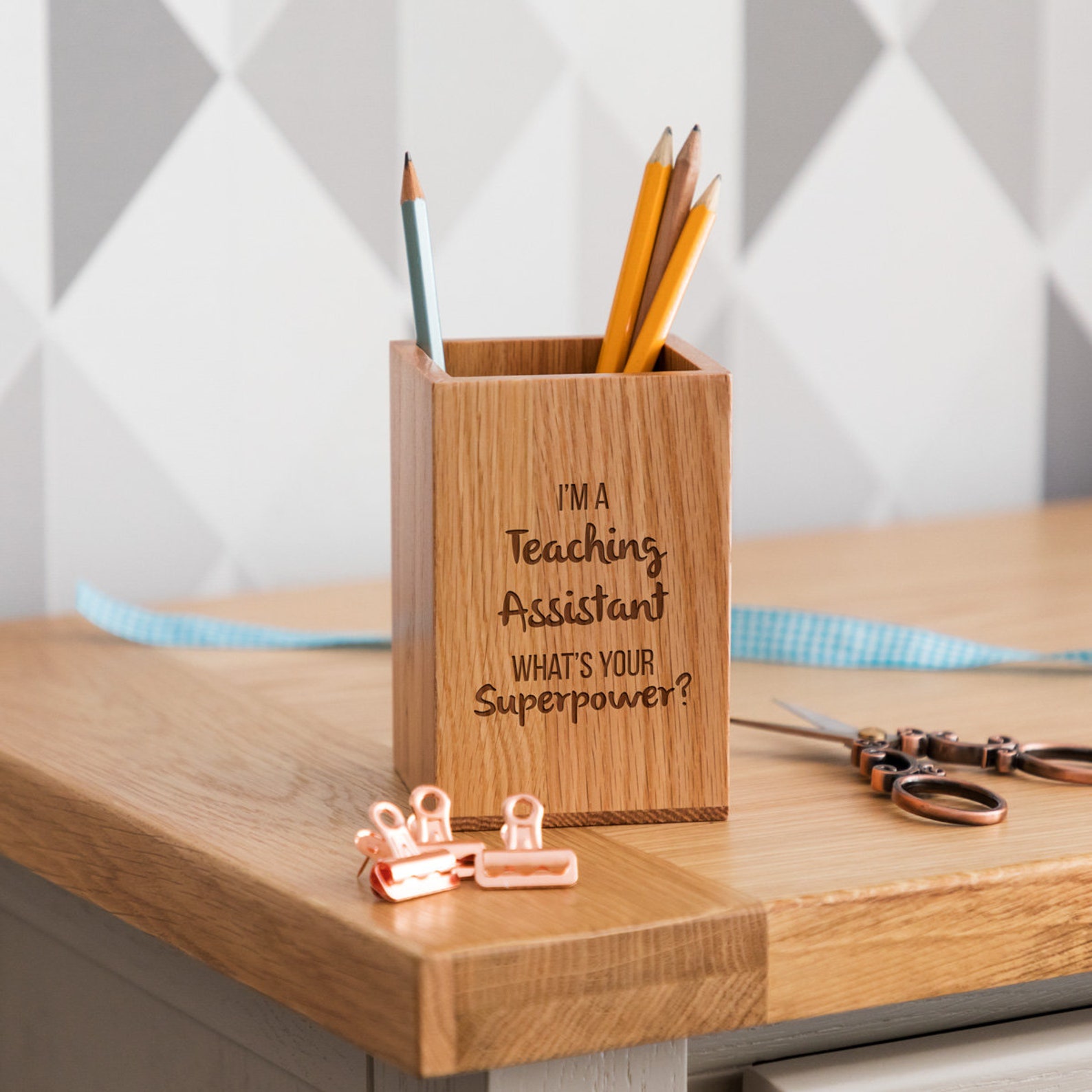 Portestylo Bureau personnalisé stylo en bois Pot Etsy