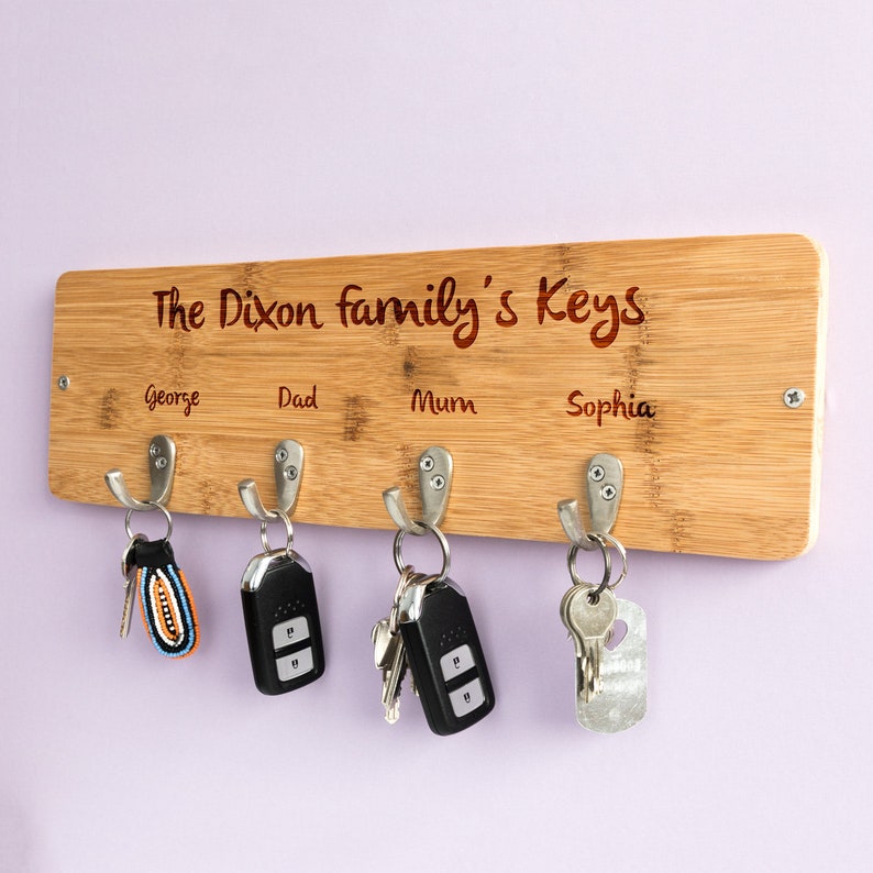 Personalised Key Hook Family Key Holder for Wall Etsy