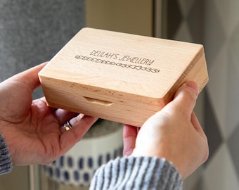 Jewellery Box - Personalised Small Rectangular Jewellery Box - Beech Jewellery Box For Women - Gift For Her - LC1175
