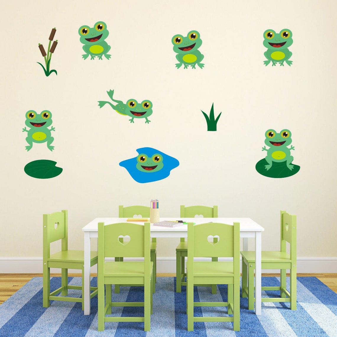 Friendly Frogs Wall Stickers Frog Wall Decals Animal Wall Etsy