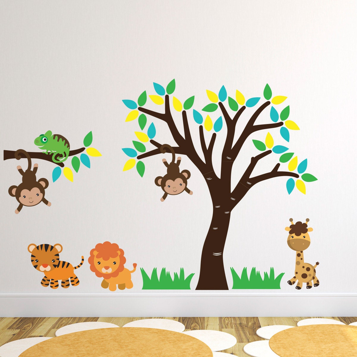 Jungle Wall Stickers Tree Wall Stickers For Nursery With Jungle