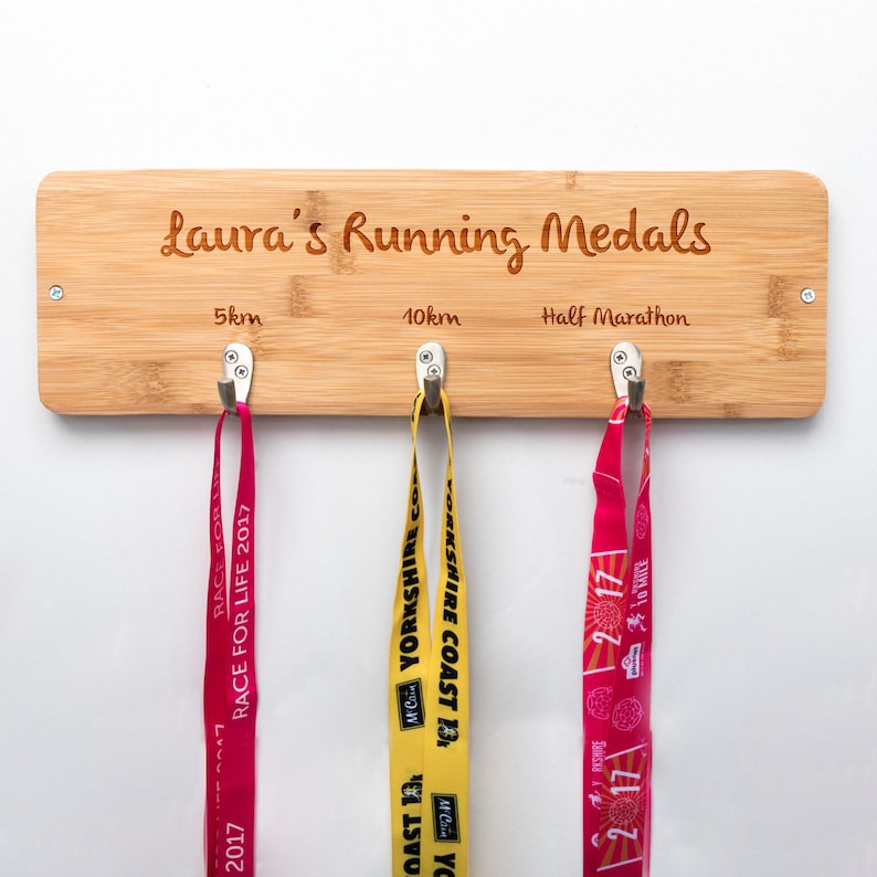 Personalised Running Medal Holder Medal Hook Personalised Etsy