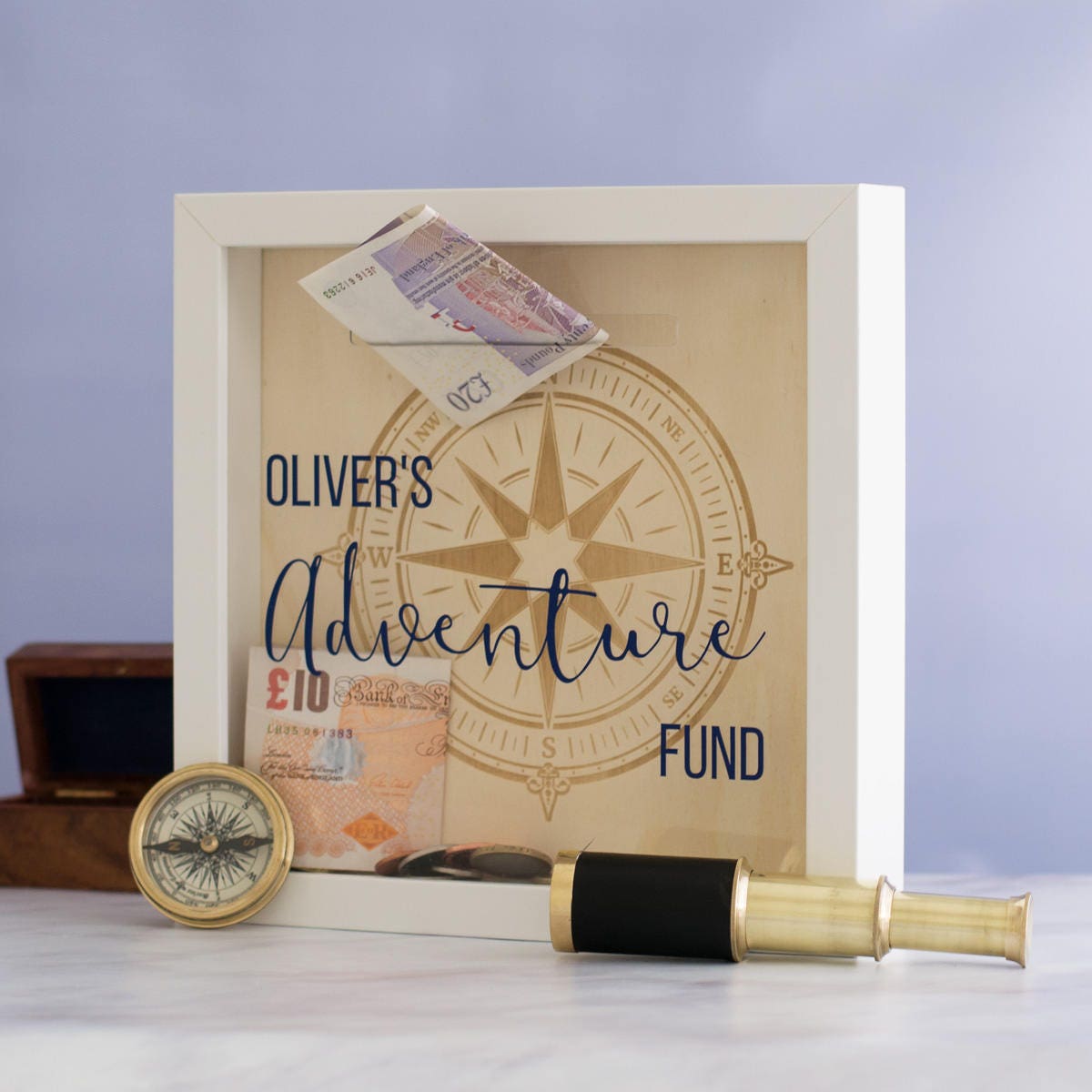 Holiday Money Box Frame Adventure Fund Personalised Money Etsy