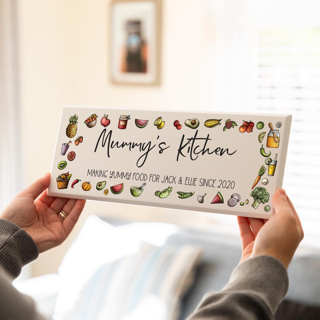 Personalised Kitchen Sign: Food Design, Custom Text - UV710 - Etsy UK