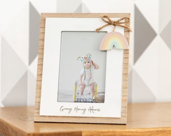 New Baby Photo Frame - Rainbow Picture Frame - New Baby Gifts For Couple - Personalised New Baby Picture Frame - Gift For New Parents LC950