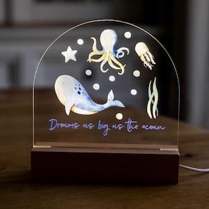 Personalised Night Light Baby Boys Girls - Ocean Under The Sea Night Light Kids - Nightlight - Night Lamp Baby - LED Night Light - UV602