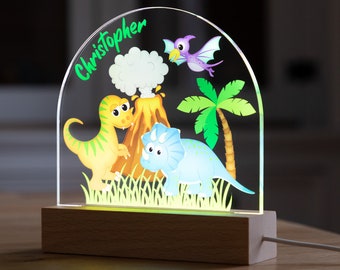 Personalised Night Light Baby Boys Girls - Dinosaur Night Light - Night Light Kids - Nightlight - Night Lamp Baby - LED Night Light - UV577