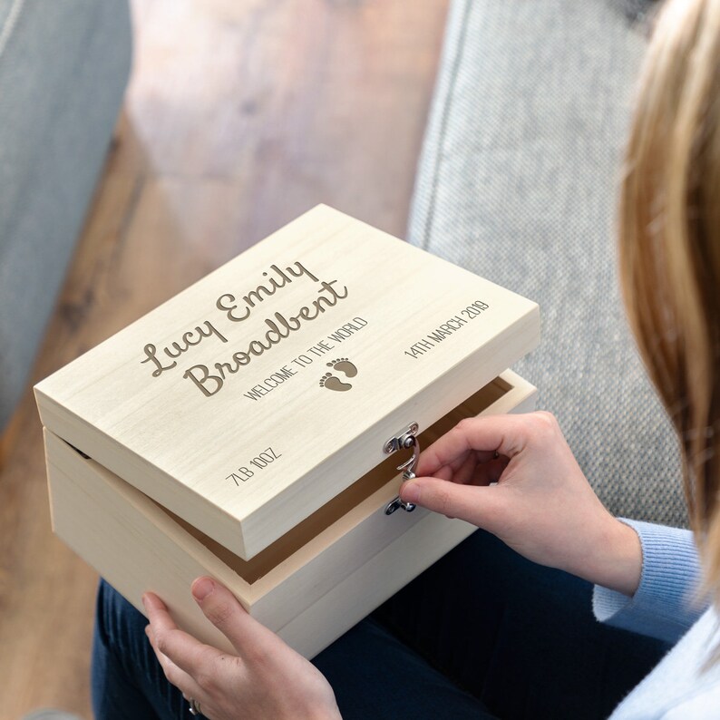 New Baby Keepsake Box to the World Personalised Etsy
