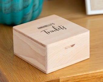 Trinket Box - Personalised Trinket Box With Lid - Small Wood Trinket Box - Small Jewellery Box - Gift For Her Friend Sister - LC1160