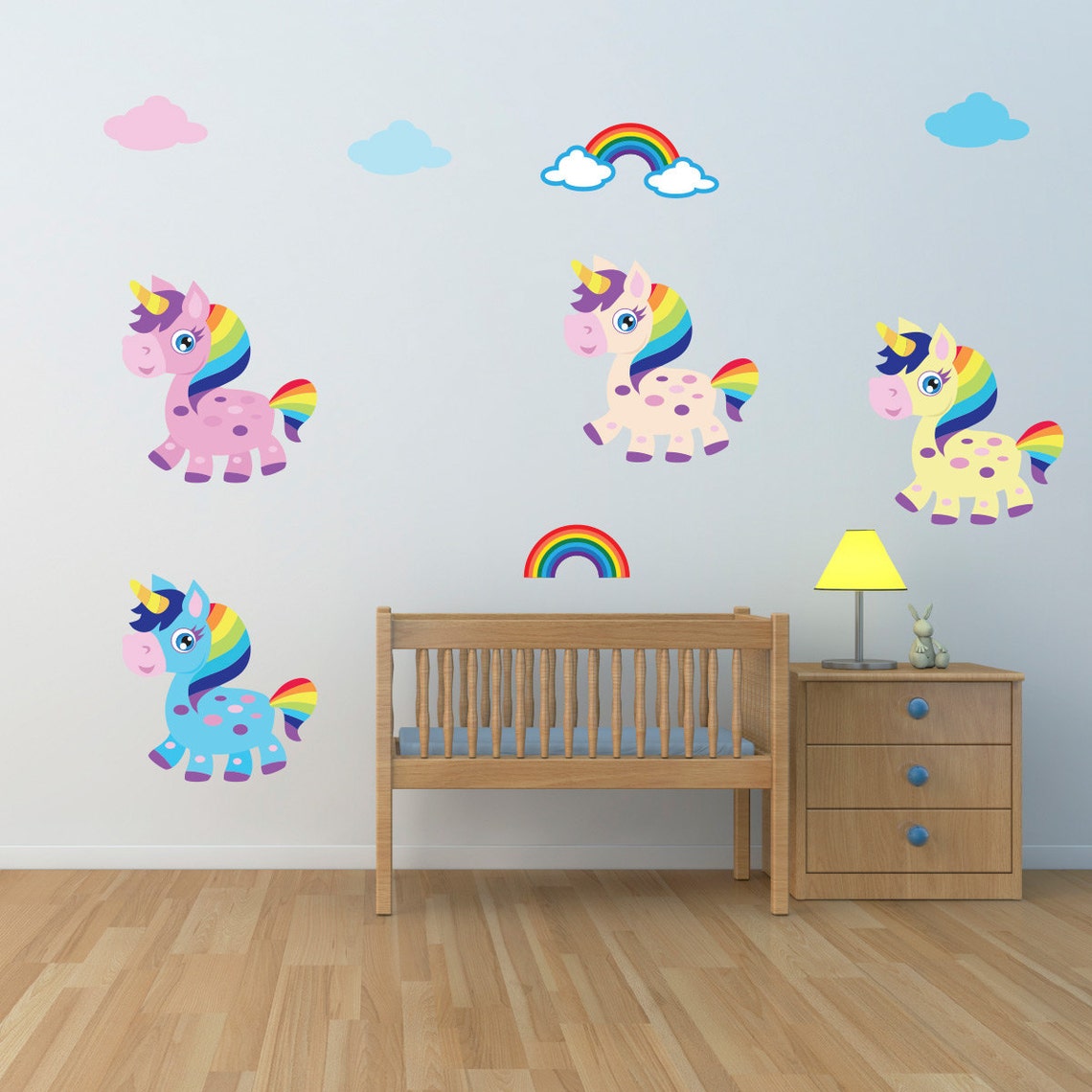 Unicorn Wall Stickers Unicorn Wall Decals Unicorn Bedroom Etsy UK