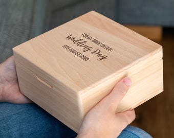 For My Bride Gift For My Groom Gift - Personalised Wedding Keepsake Box - Gift For Bride Groom On Wedding Day - Square Keepsake Box LC1150