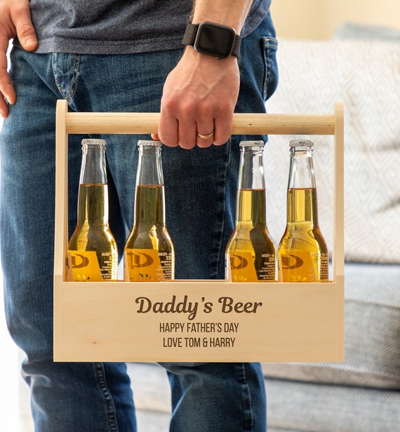 Beer Holder Personalised Beer Holder Beer Carrier Beer Bottle Holder Beer  Caddy Gift for Dads Grandads Beer Gifts LC692 