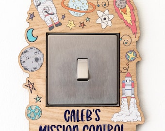 Light Switch Surround - Light Switch Cover Kids - Outer Space Decor - Space Theme - Nursery Decor - Light Switch Surround Single - UV703